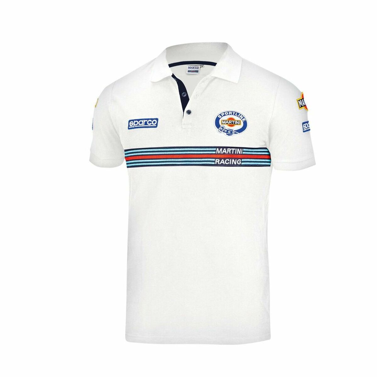 Kurzarm Poloshirt Sparco Martini Racing Weiß – LuxeStyle Schweiz