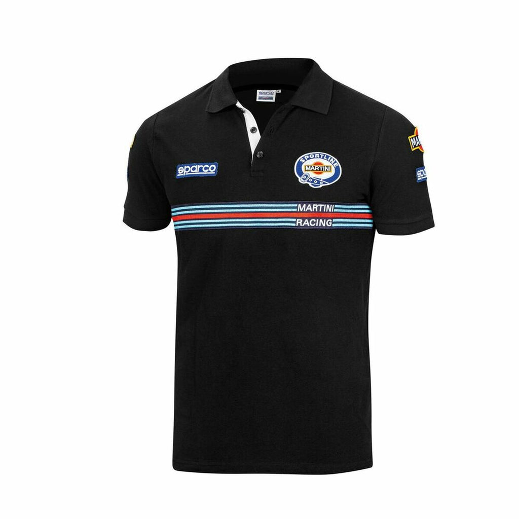 Herren Kurzarm-Poloshirt Sparco Martini Racing Schwarz – LuxeStyle Schweiz