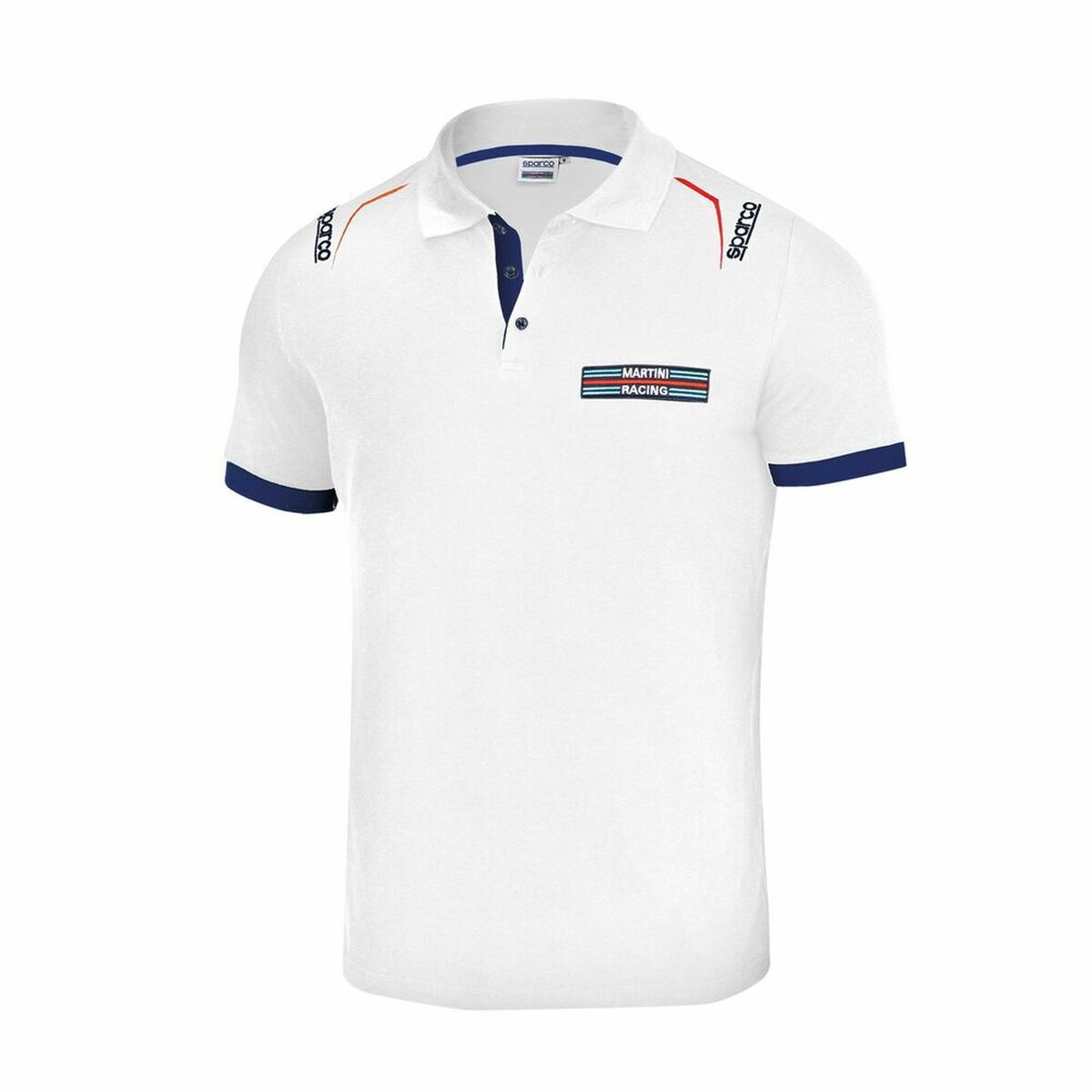 Herren Kurzarm-Poloshirt Sparco Martini Racing Weiß – LuxeStyle Schweiz