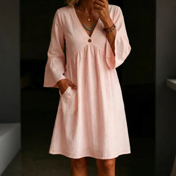 Lässiges Vintage-Kleid mit ausgestellten Ärmeln – Bild 2 | LuxeStyle