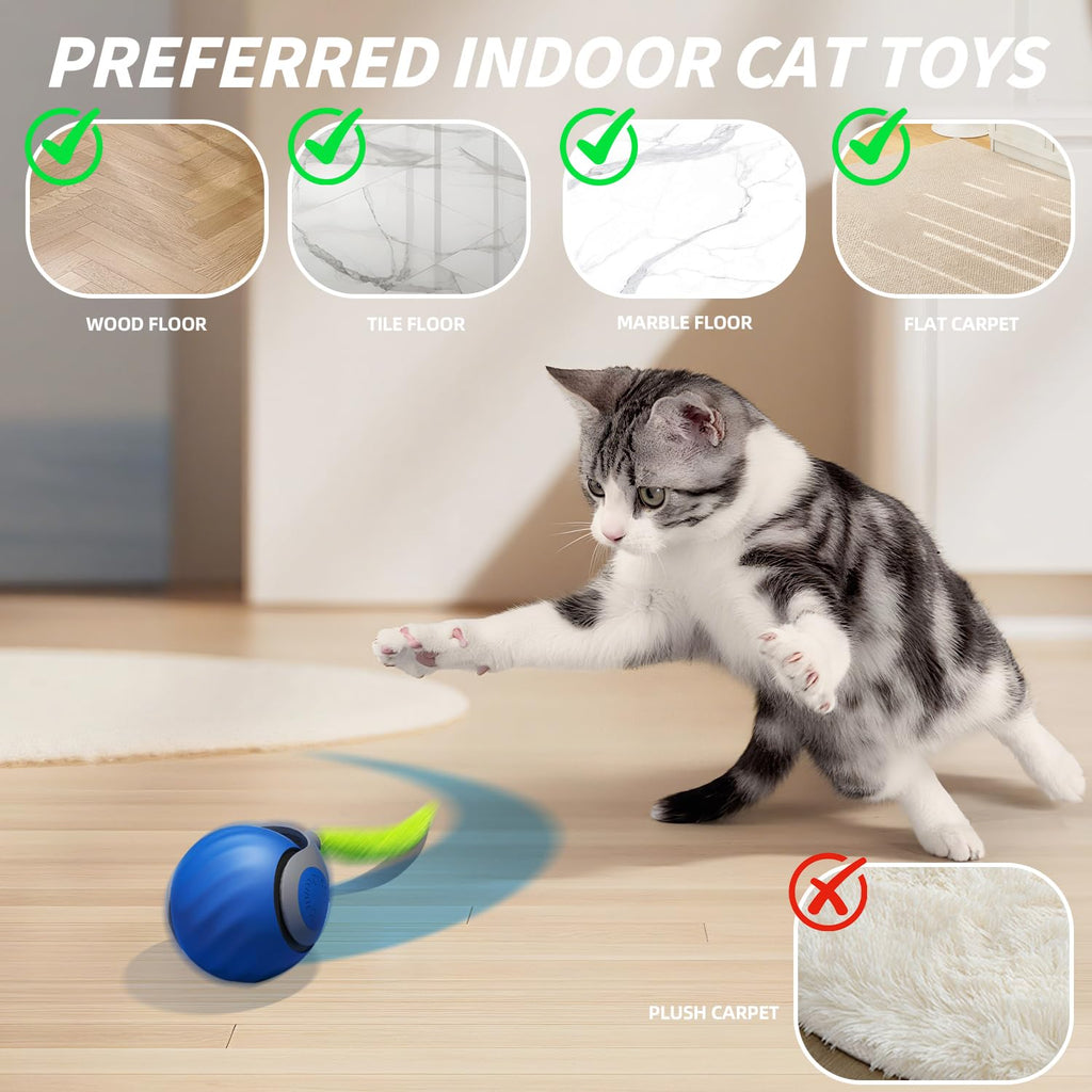 Interaktiver Katzenball mit Federanhängern