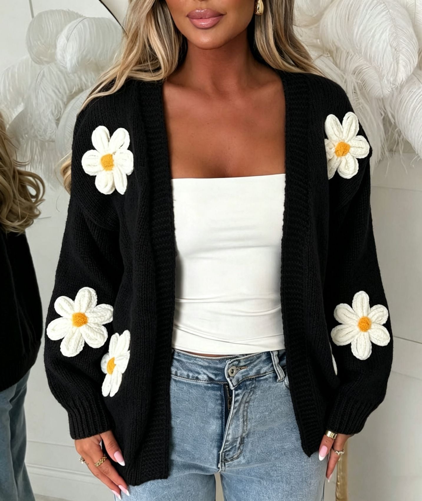 Cardigan mit Blumenmuster