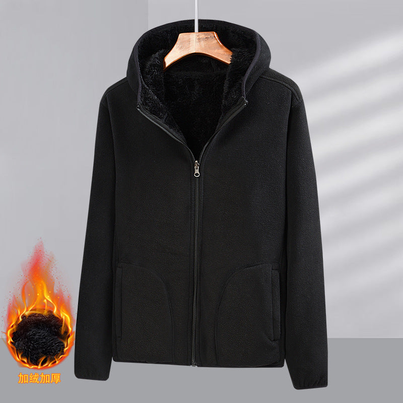 Wende-Fleece-Cardigan mit Kapuze