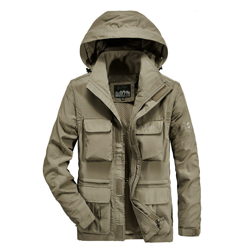 Weite Outdoor-Jacke mit Hut