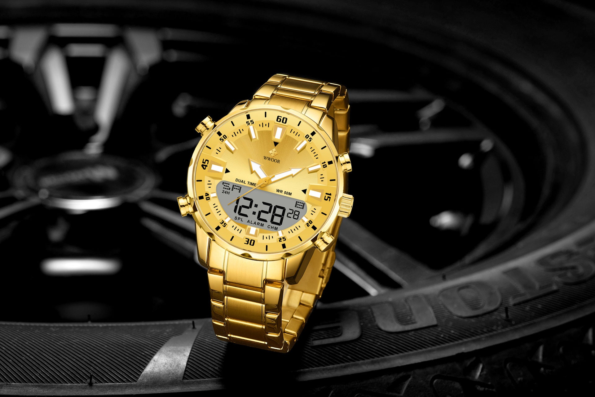 Stylische Herren-Armbanduhr mit Leuchtzifferblatt