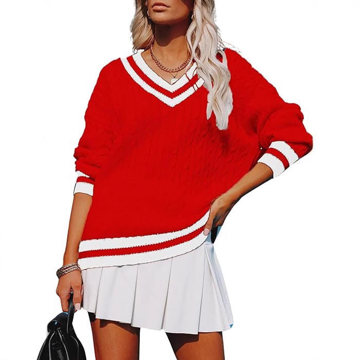 Kuscheliger Strickpullover mit V-Ausschnitt