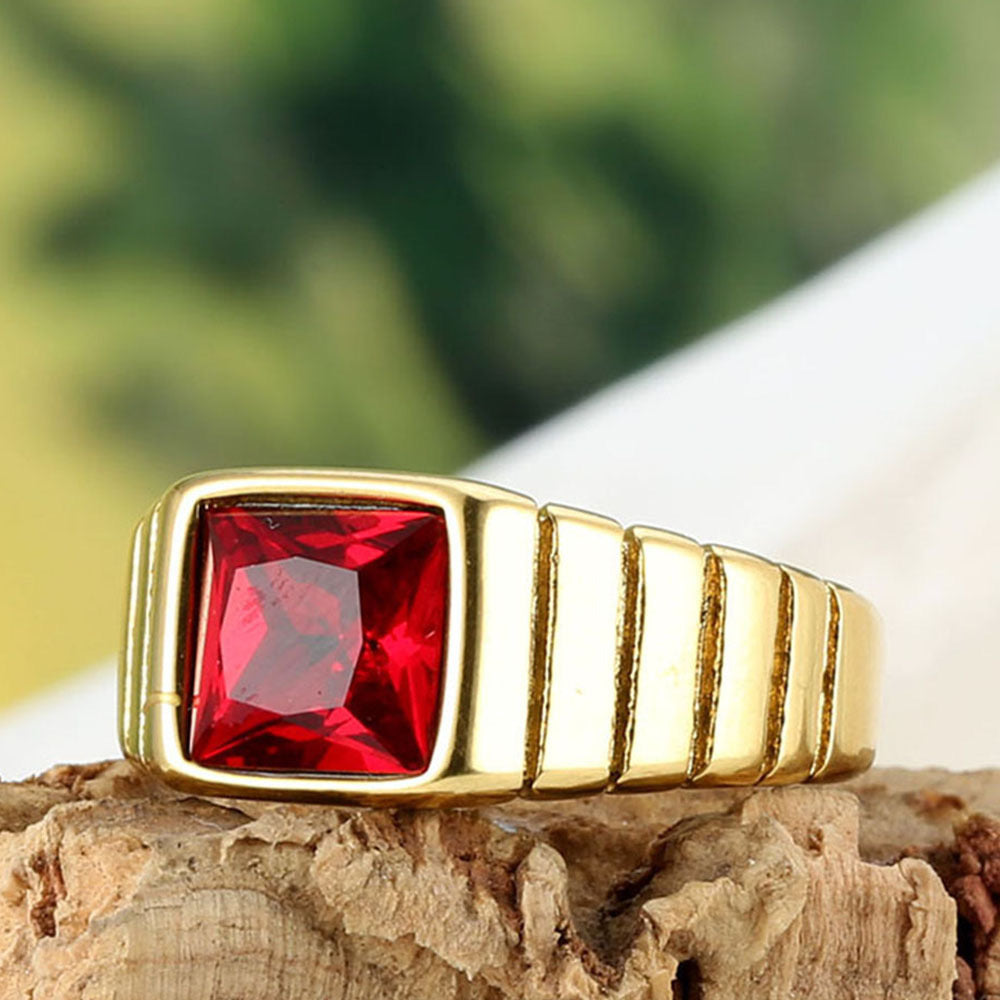 Herrenring mit quadratischem Stein – Bild 5 | LuxeStyle