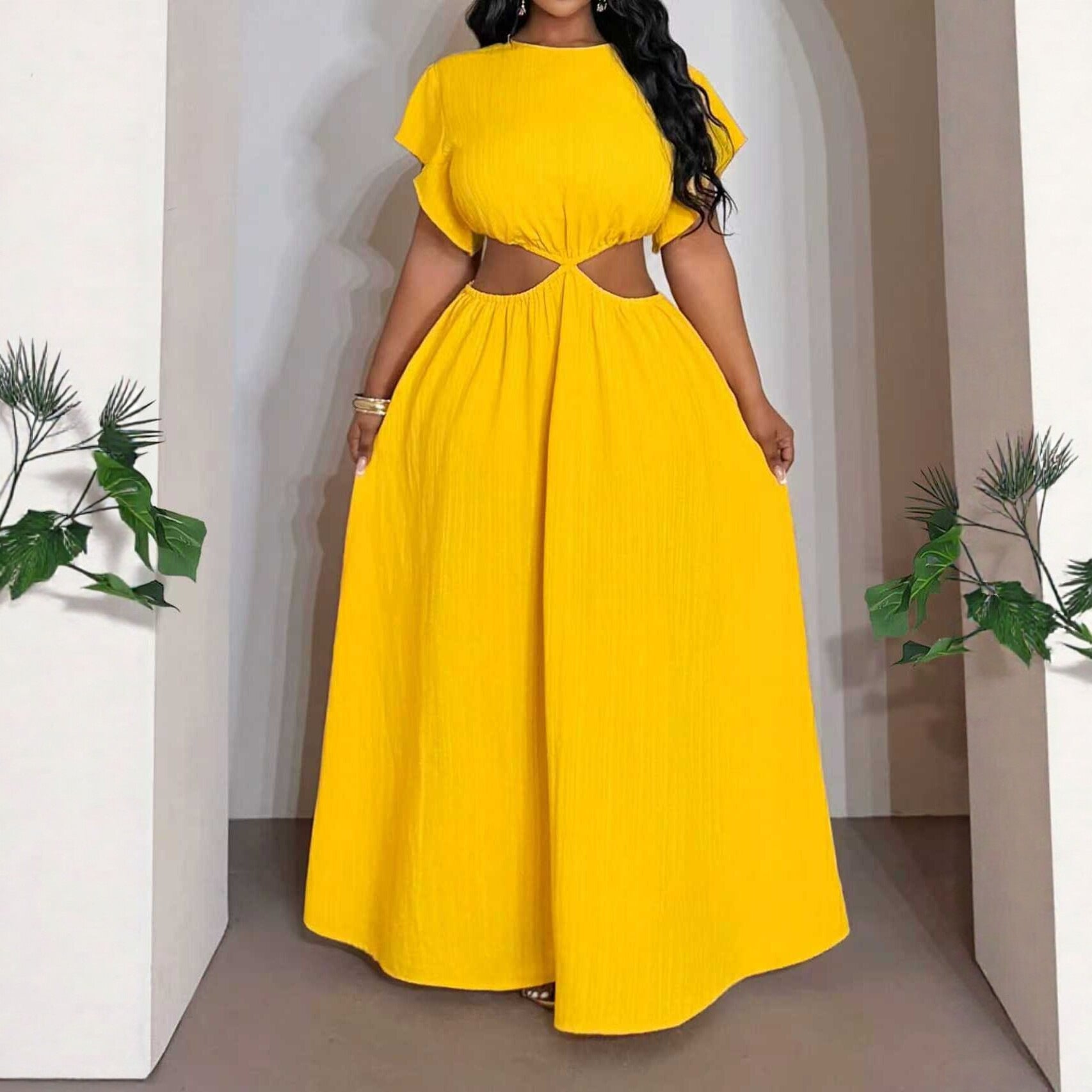 Elegantes Off-Shoulder Midikleid mit A-Linie