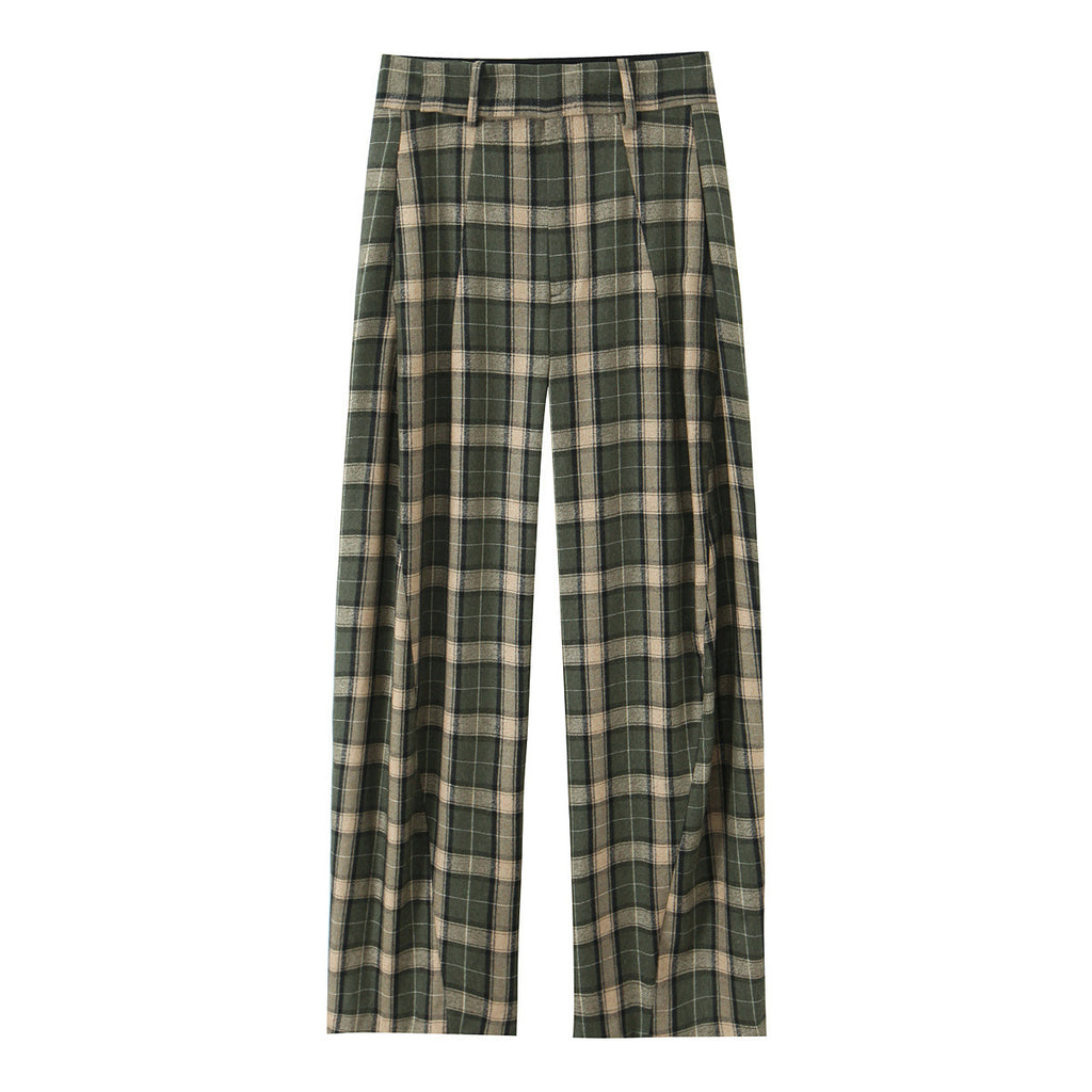 Trendige karierte Hose mit mittlerer Bundhöhe – Bild 1 | LuxeStyle
