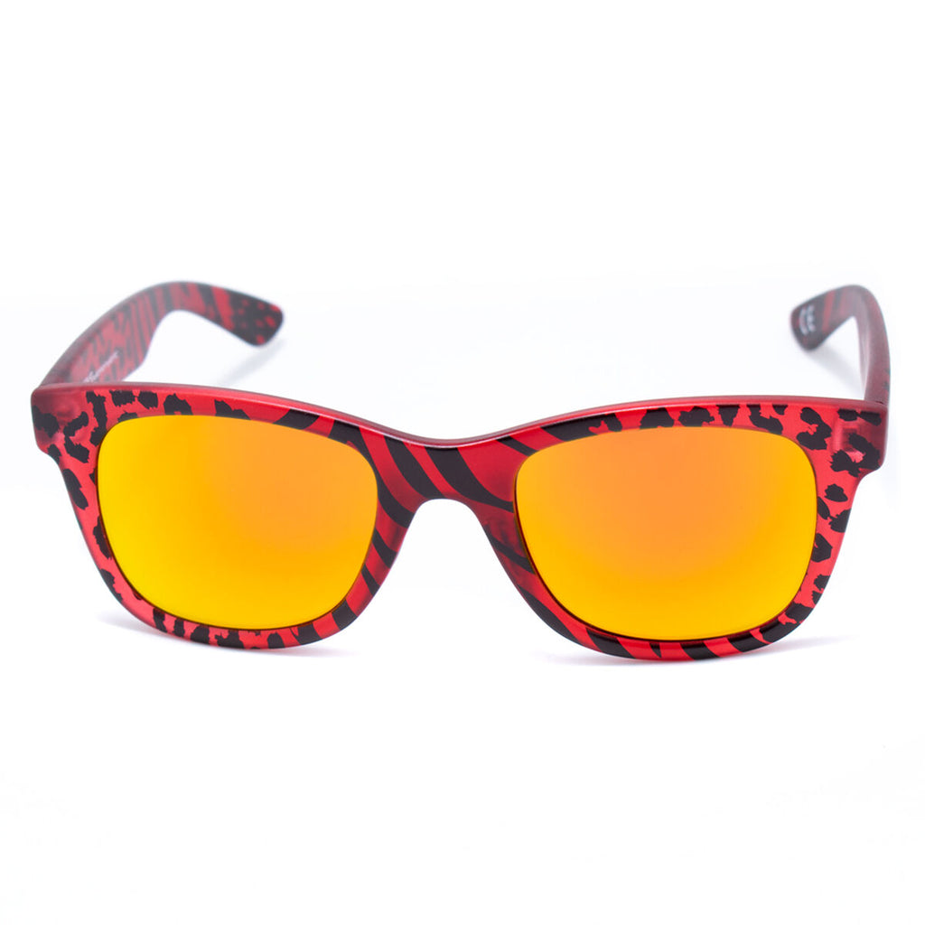 Italia Independent Sonnenbrille – Rot-Leopard, verspiegelt