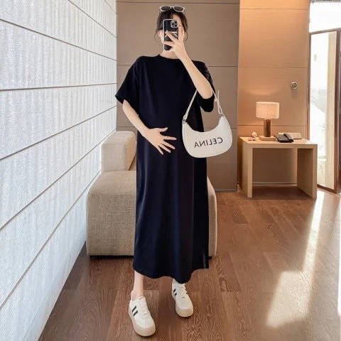 Schwangerschafts-Kleid mit Streifen – Bild 3 | LuxeStyle