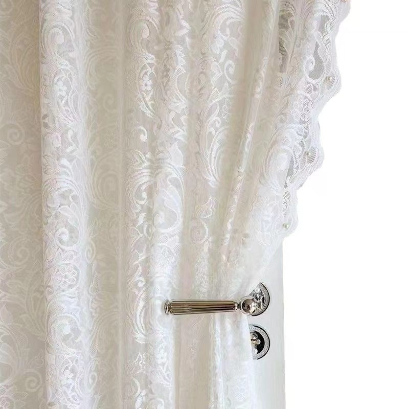 Vintage Vorhang mit Spitze und Perlen