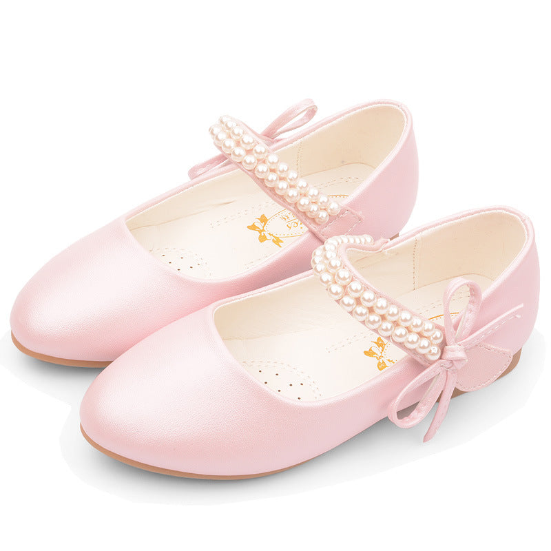 Weisse Lederflats für Mädchen