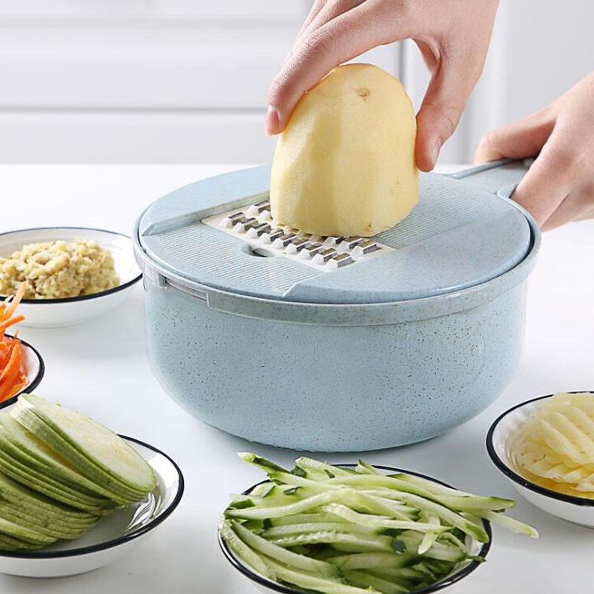 Gemüseschneider mit Wasch- und Abtropfkorb – Bild 2 | LuxeStyle