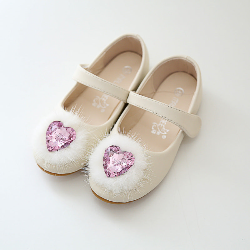 Mädchen-Lauflernschuhe aus Mikrofaser-Leder