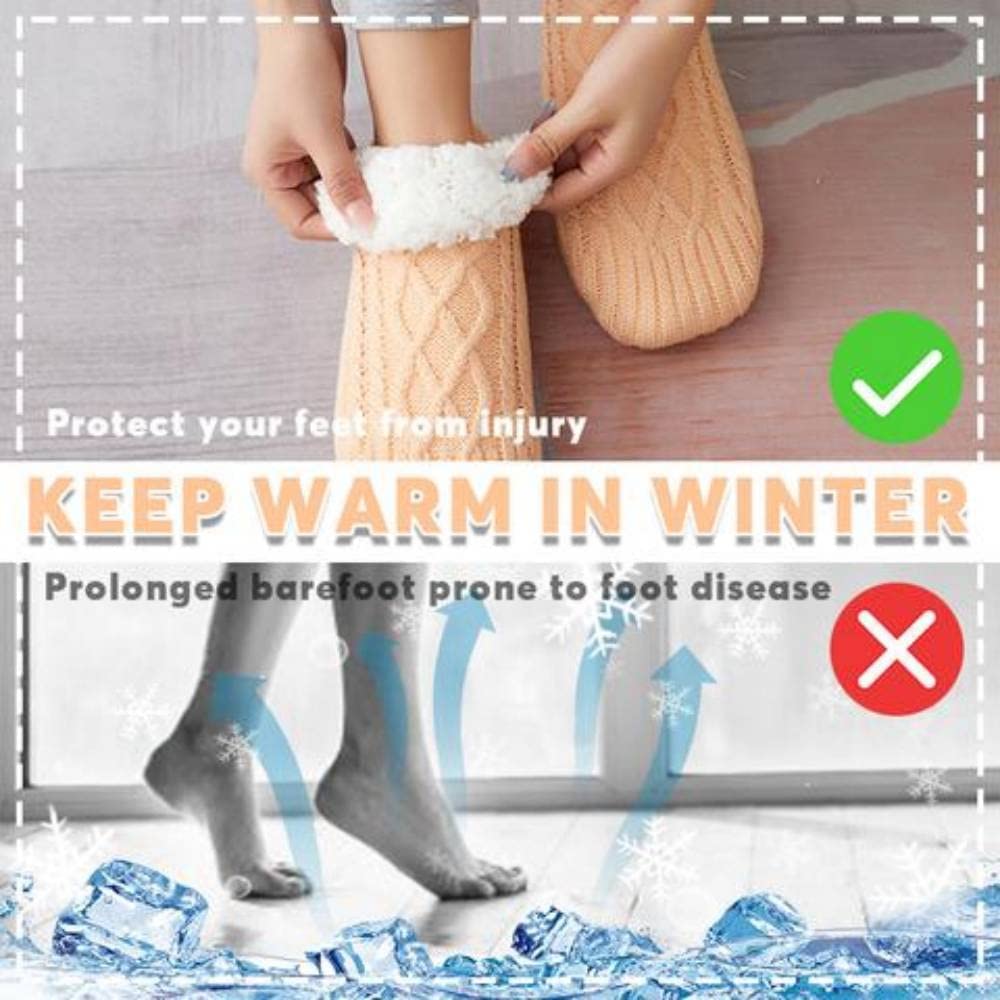 Winter Warme Haussocken mit Anti-Rutsch-Sohle