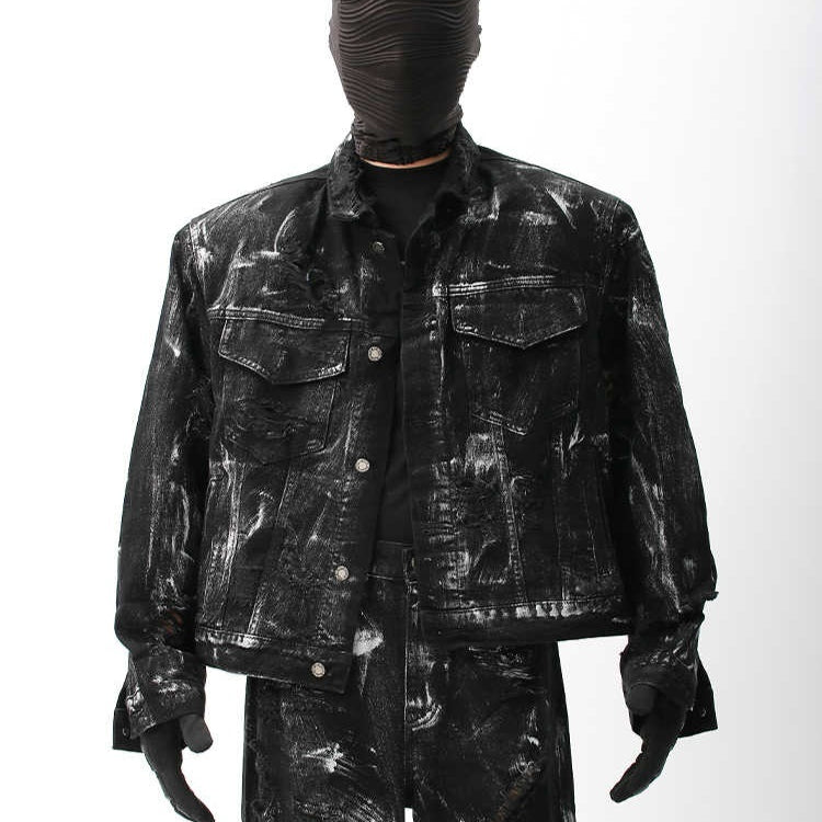 Denim-Jacke mit Rissen für Herren – Bild 2 | LuxeStyle