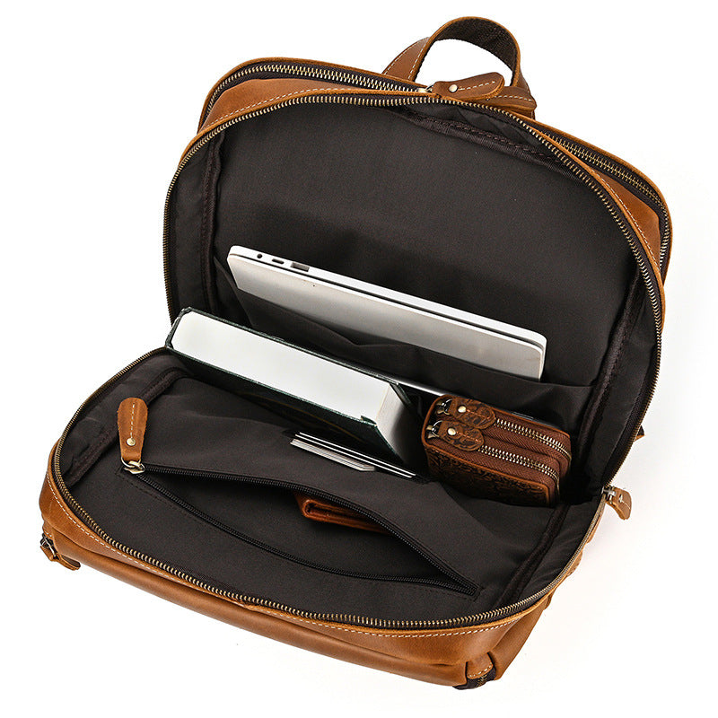 Lederrucksack Vintage Herren Rindsleder