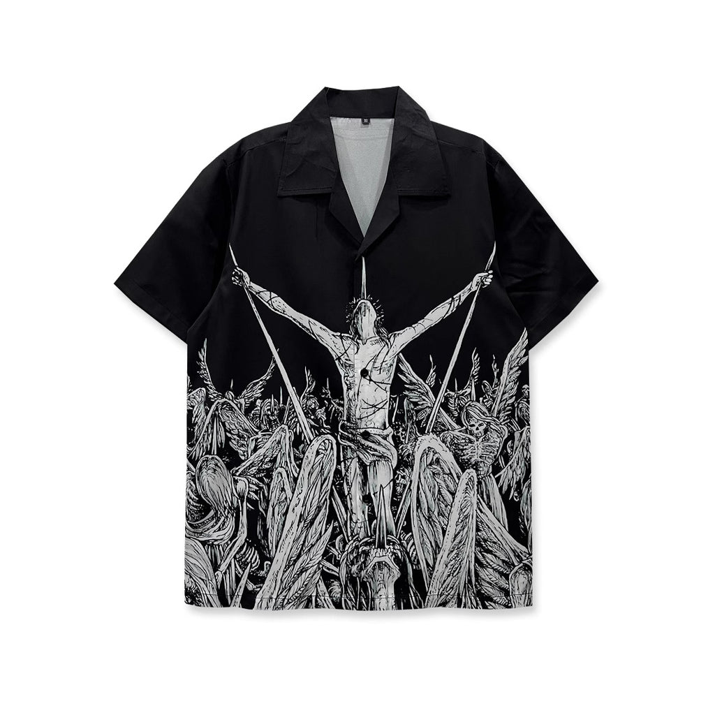 Loose Herren Kurzarmhemd mit Blumenprint – Bild 8 | LuxeStyle