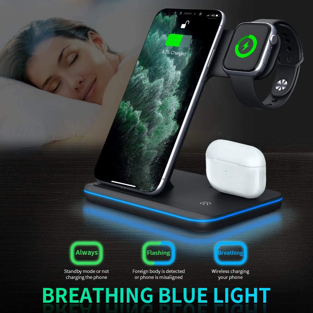 3-in-1 Wireless Ladestation für Apple & Android