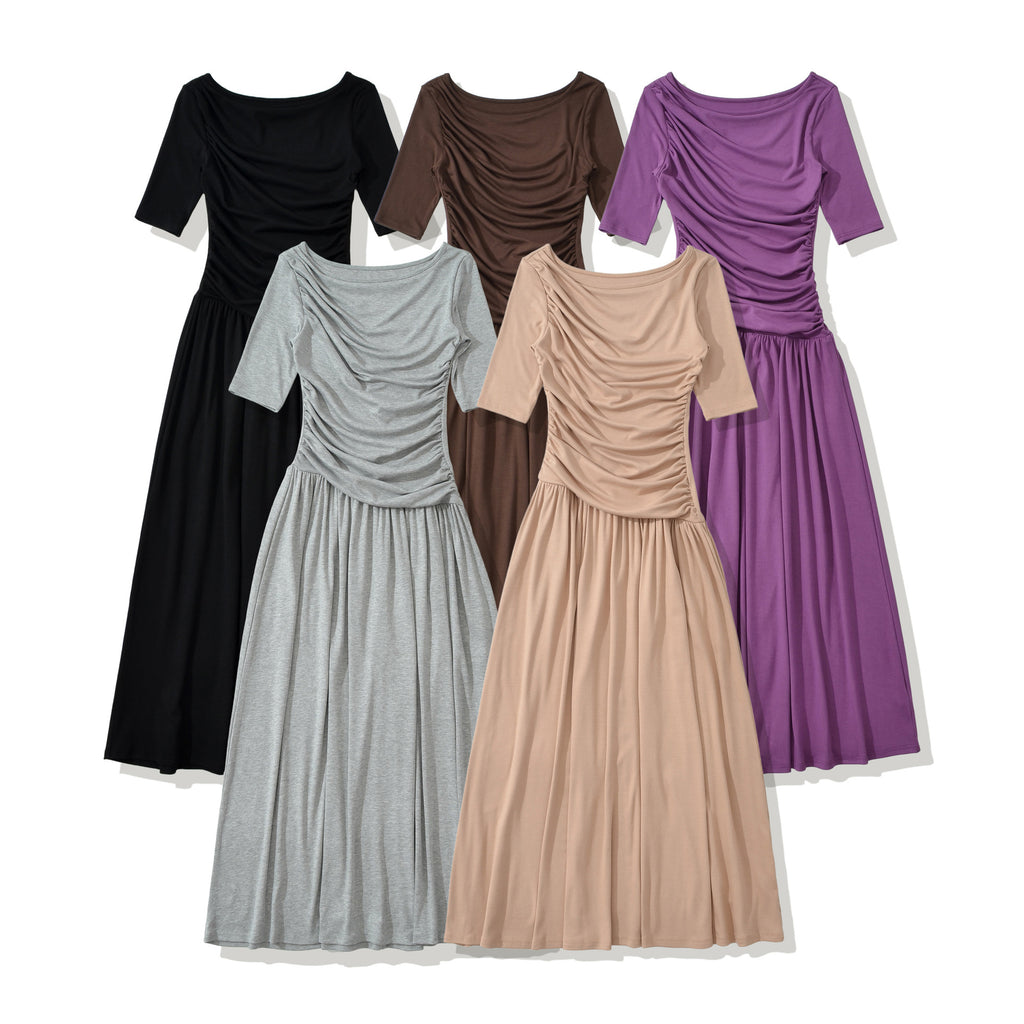 Elegantes Midi-Kleid mit Pleuron