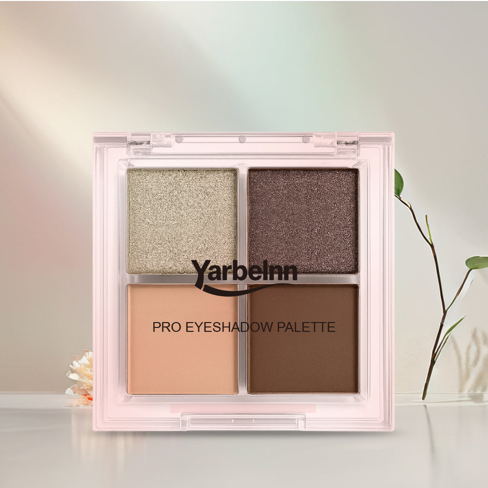 4-Ton Eyeshadowpalette mit Erde-Ton & Traubenfarbe, Multifunktional