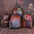 Lederrucksack mit Farbkontrast | LuxeStyle