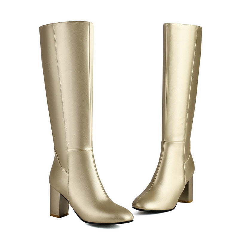 Overknee-Stiefel mit hohem Chunky-Absatz | LuxeStyle