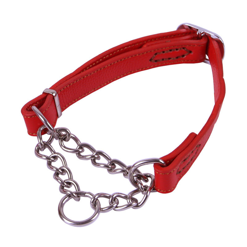 Semi-kontrolliertes P-Kettenhalsband aus Rindsleder – Bild 1 | LuxeStyle