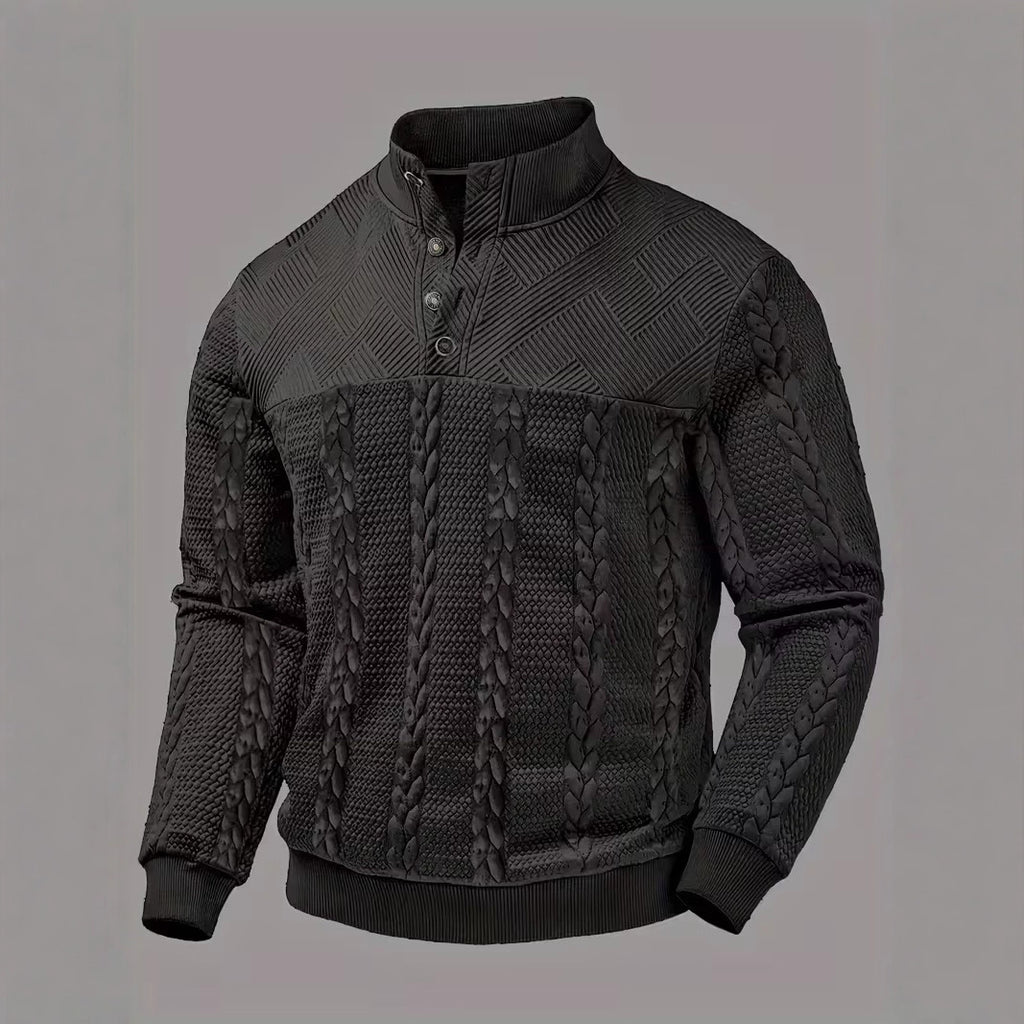 Retro Casual Pullover mit Stehkragen