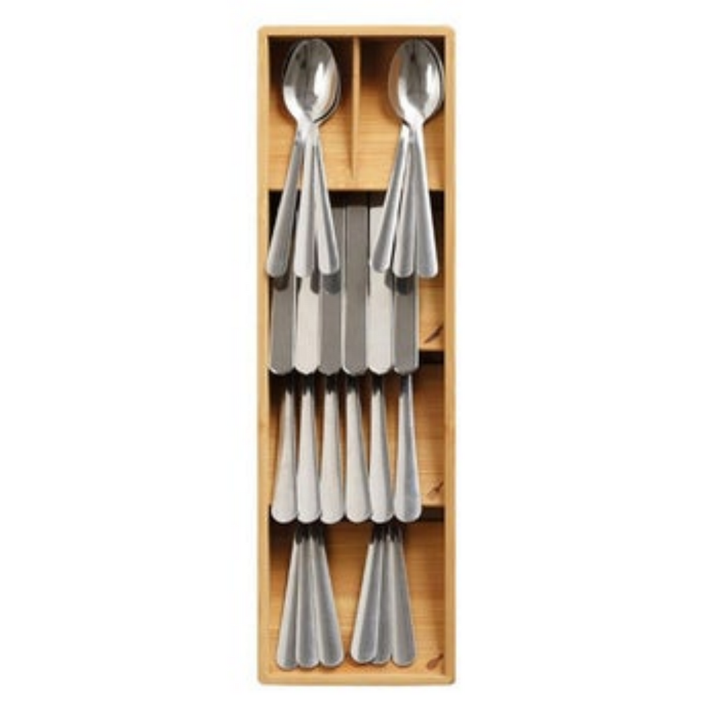 Bambus-Besteckorganizer Schublade