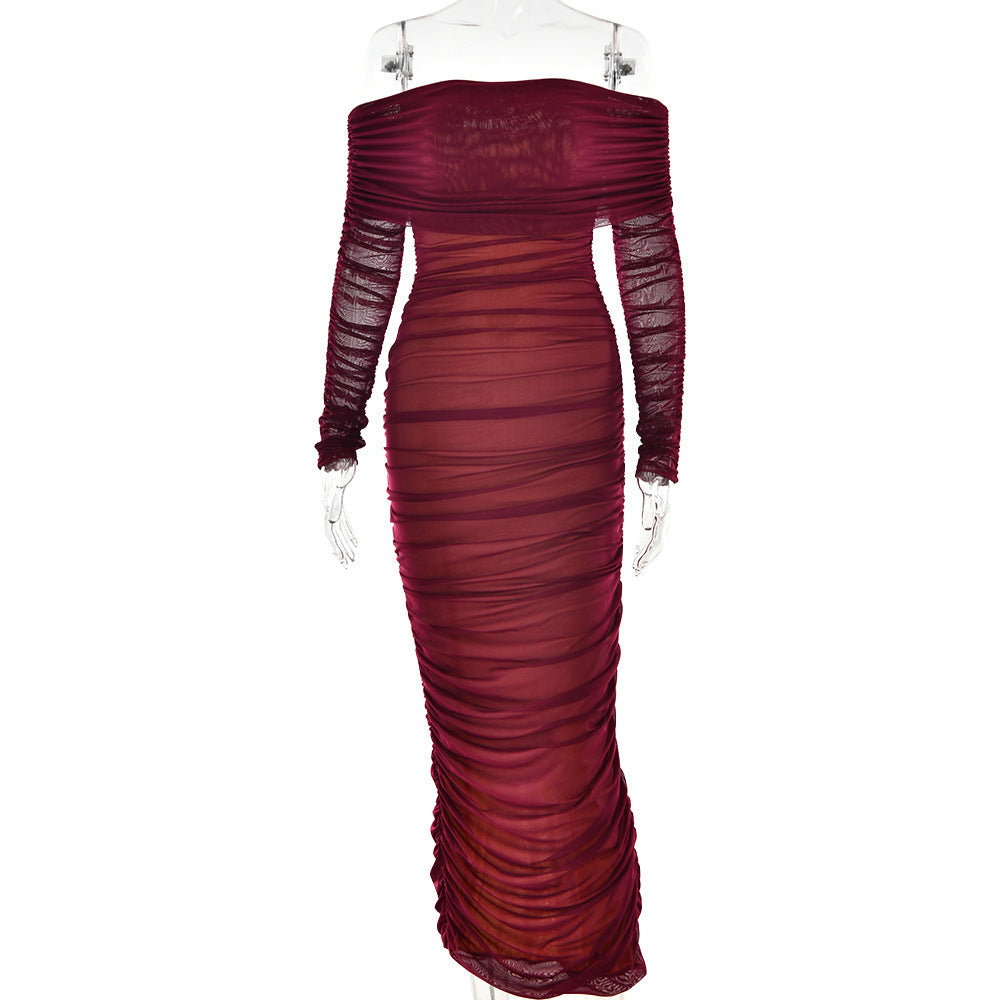 Off-Shoulder-Plisseekleid «Aurélie» · schulterfrei & fliessend (Damen, 4 Farben)