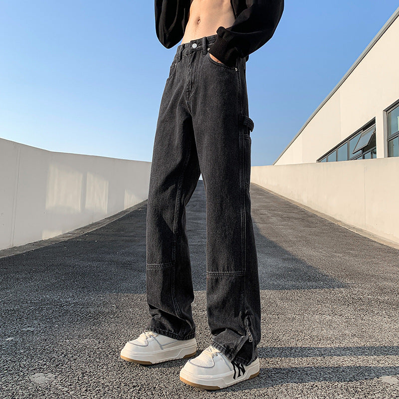 Herren Relaxed-Fit Bootcut Hose mit geradem Bein