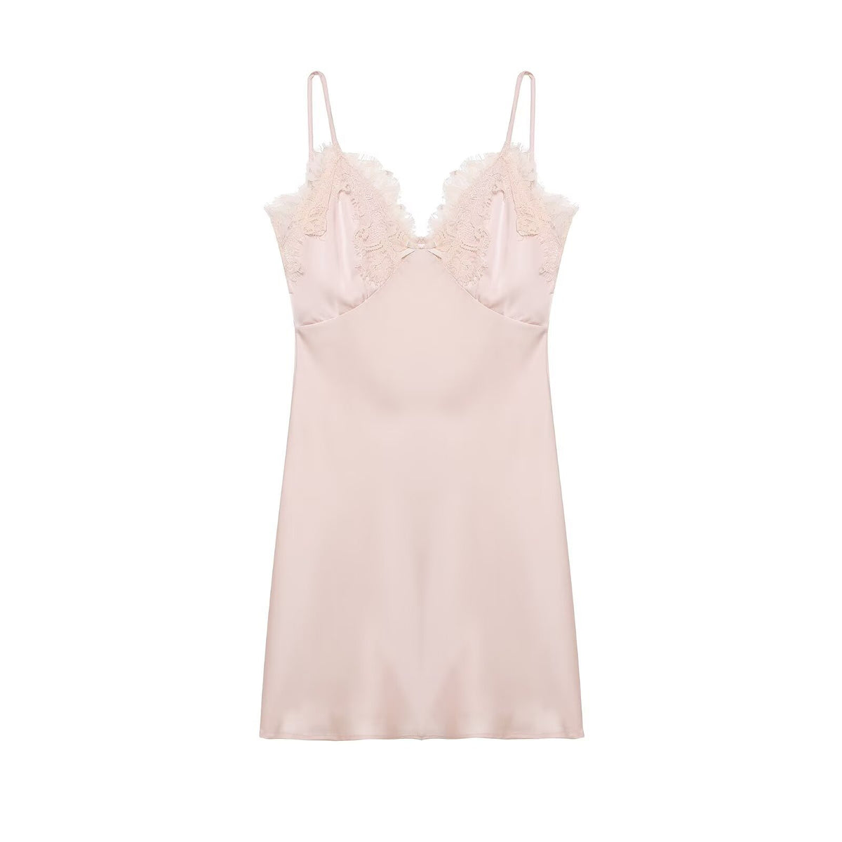 Spitzenbesetztes Satin-Slipdress – Bild 5 | LuxeStyle