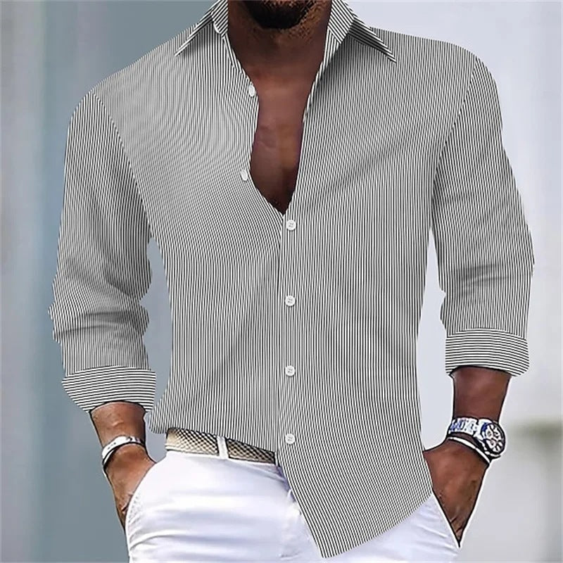 Herren Hemd Blau-Weiss Gestreift – Bild 4 | LuxeStyle