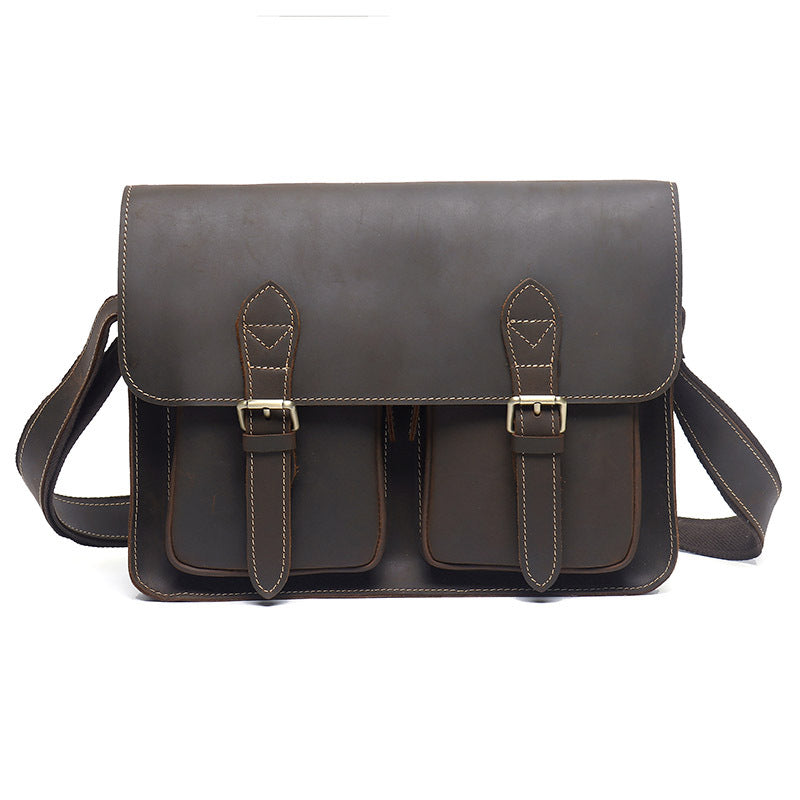Retro-Messenger-Tasche aus Rindleder – Bild 4 | LuxeStyle
