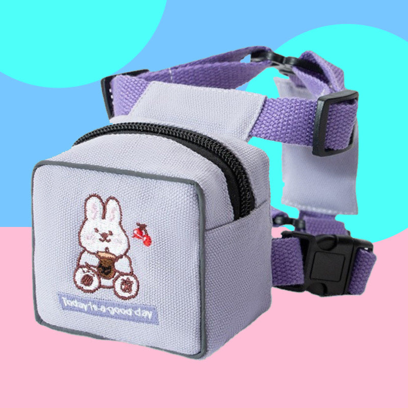 Bestickter Rucksack mit Leine für Haustiere | LuxeStyle