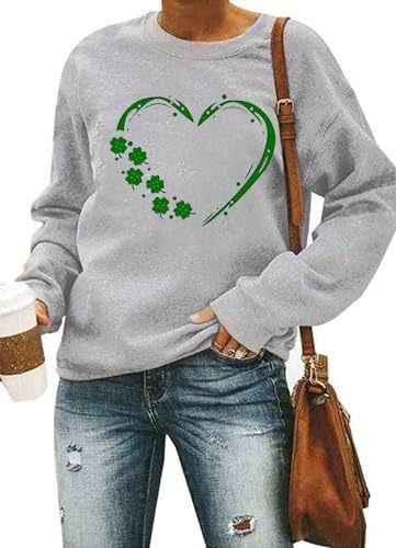 Gedruckter Langarm Pullover Damen