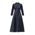 Elegantes Denim-Kleid mit V-Ausschnitt