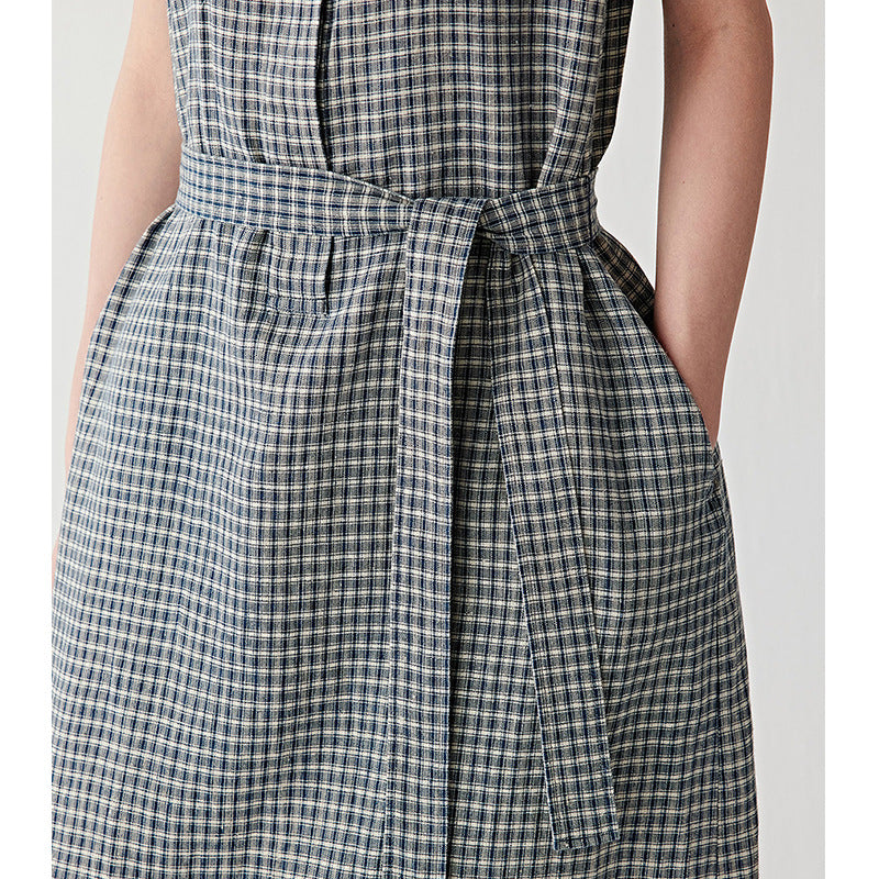 Leinenkleid ärmellos mit Taillengürtel – Bild 6 | LuxeStyle