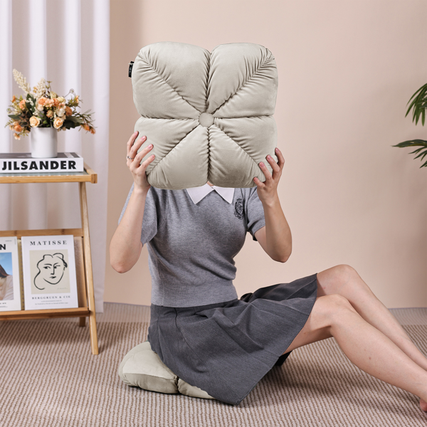 2er-Set Samt-Knotenkissen, Blumenform