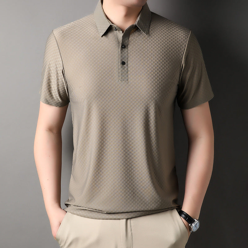 Herren Jacquard Polo-Shirt Kurzarm – Bild 3 | LuxeStyle