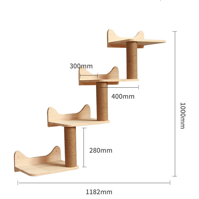 Katzen-Kletterwand aus Massivholz
