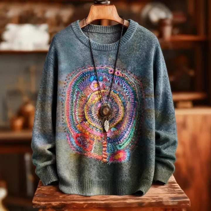 Retro Western Strick-Pullover für Herren