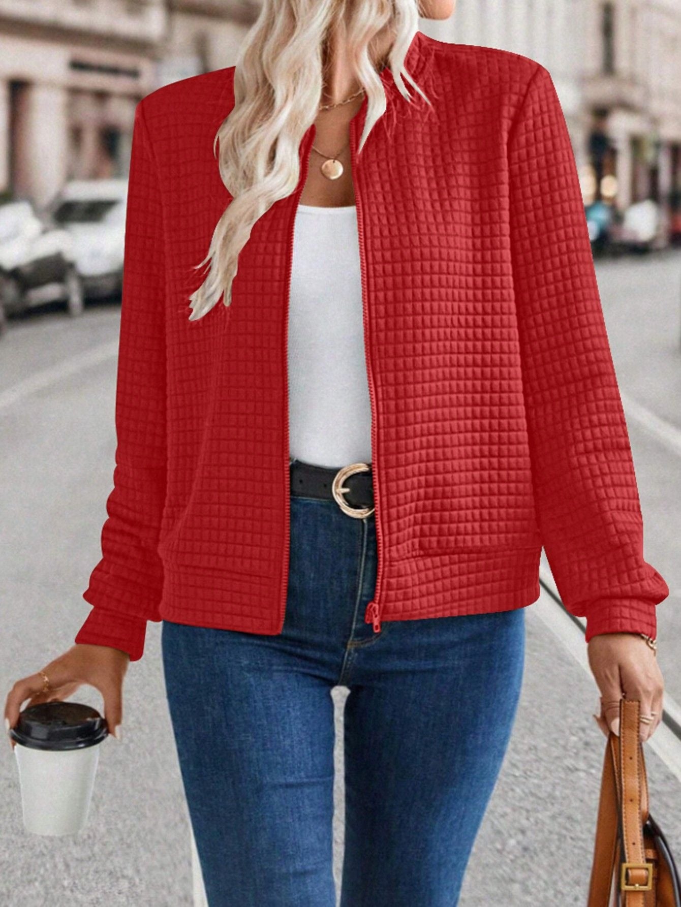 Lässiger Damen Cardigan mit Reissverschluss