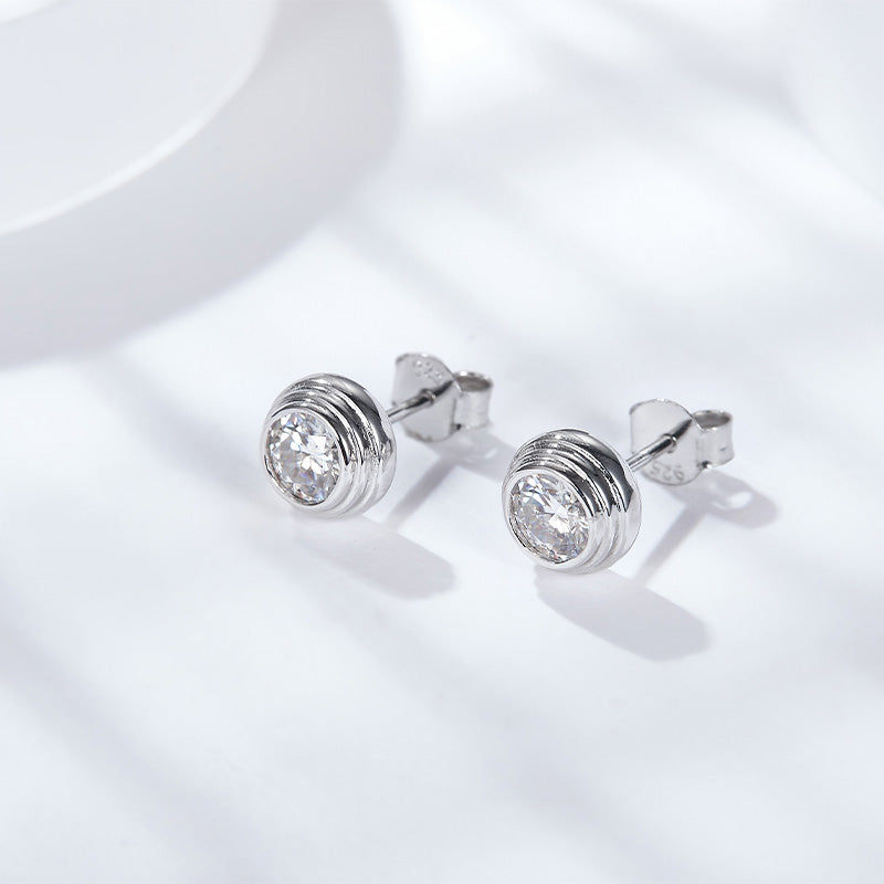 Moissanite-Ohrstecker «Éclat» · S925 Silber (0,5 / 1 Karat)