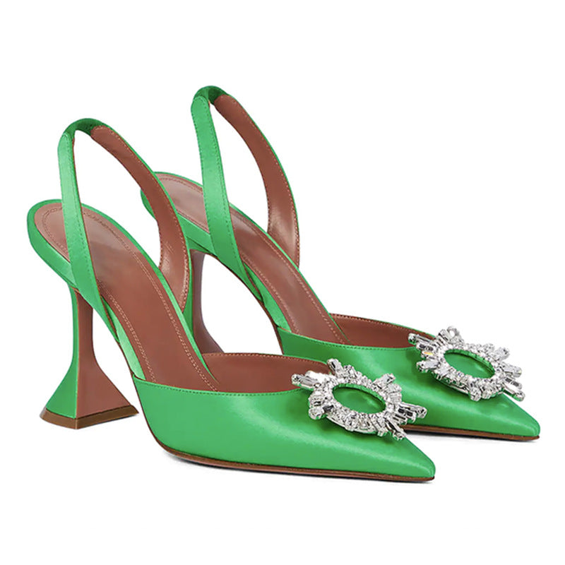 Baotou Dew Heel Sandalen mit Strass-Schnalle – Bild 3 | LuxeStyle
