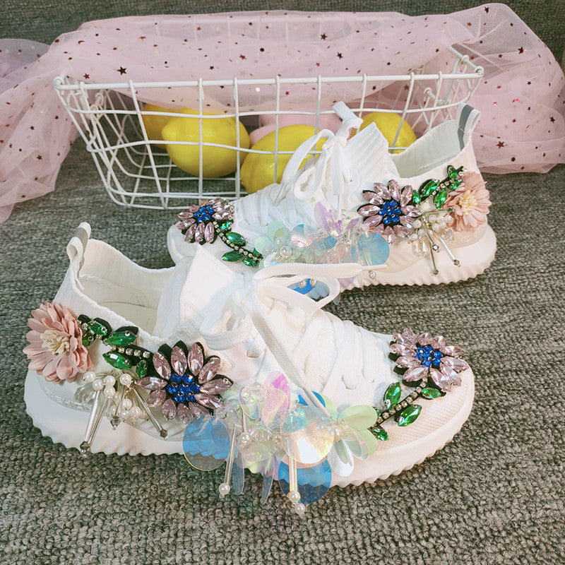 Damen Strick-Sneaker mit Keilabsatz