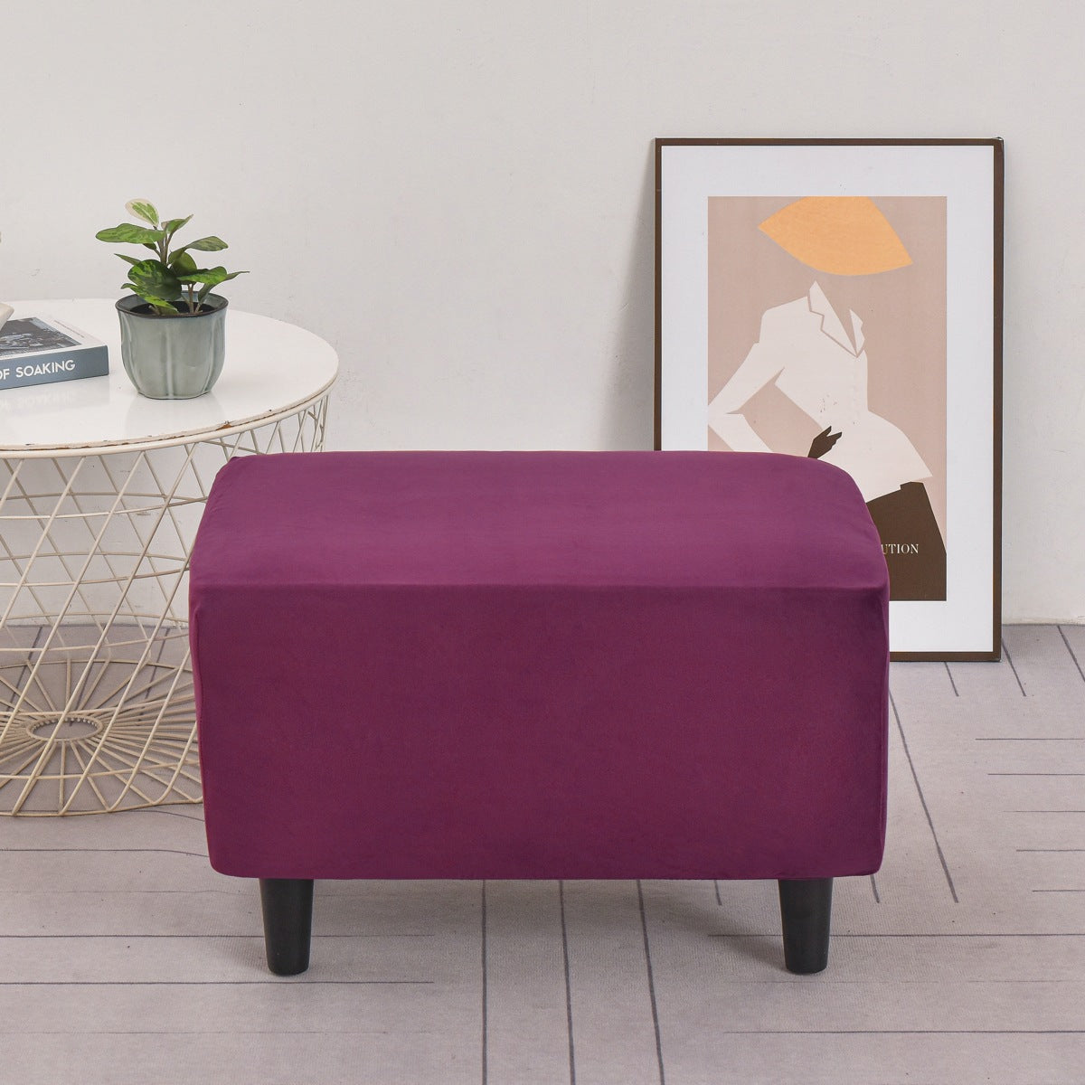 Weinrot-Schwarzes Sofaüberwurf – Bild 6 | LuxeStyle
