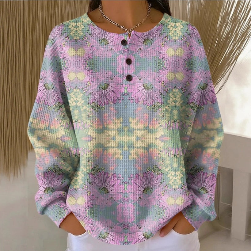 Weihnachtliches Plaid-Hoodie mit Druckknöpfen